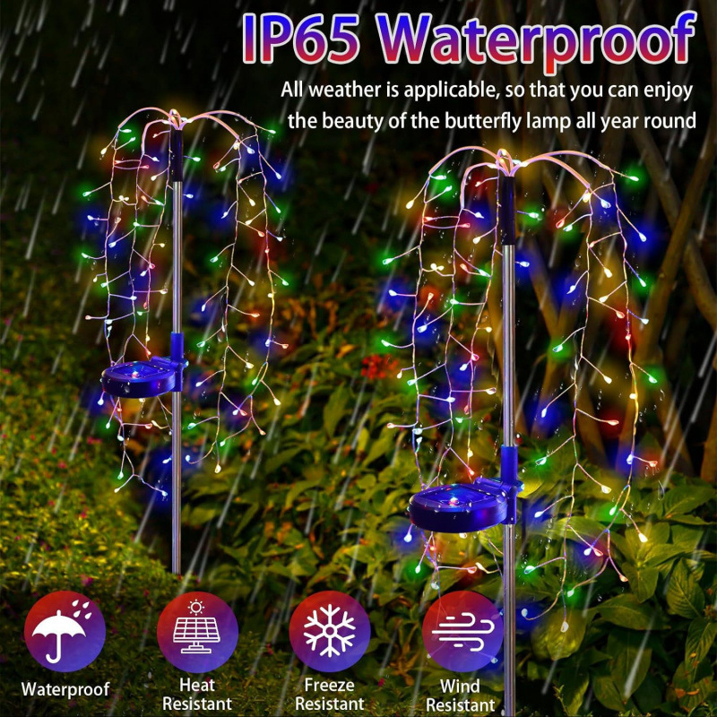 Cross-border solar ground smoke flower lamp LED starry sky copper wire outdoor waterproof lawn and courtyard decorative color lamp Application Scenario