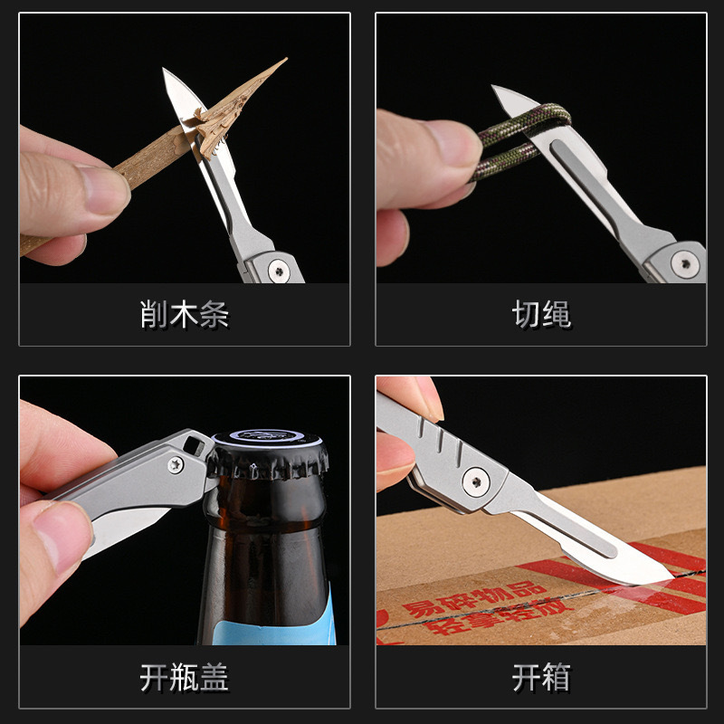 Wholesale stainless steel utility knives, folding surgical knives, small knives, mini portable sharp, express keychains, portable details Picture