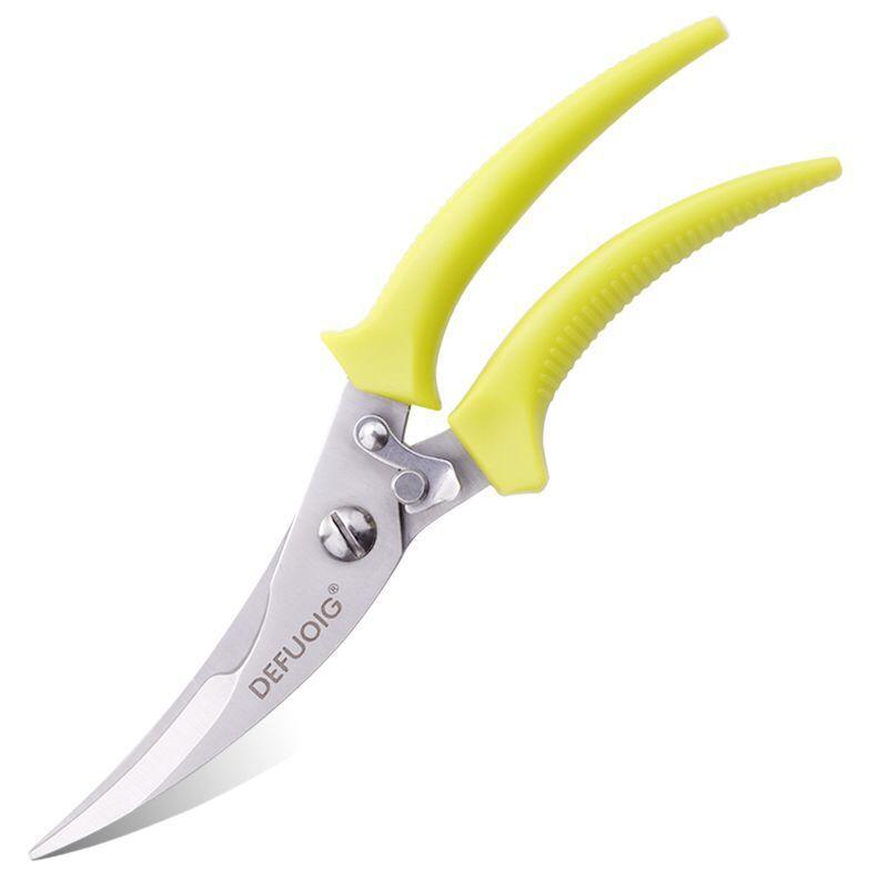 Yangjiang Defu Oulang chicken bone scissors, kitchen chicken, goose and fish scissors, hollow handle chicken belly scissors, stainless steel scissors Application Scenario