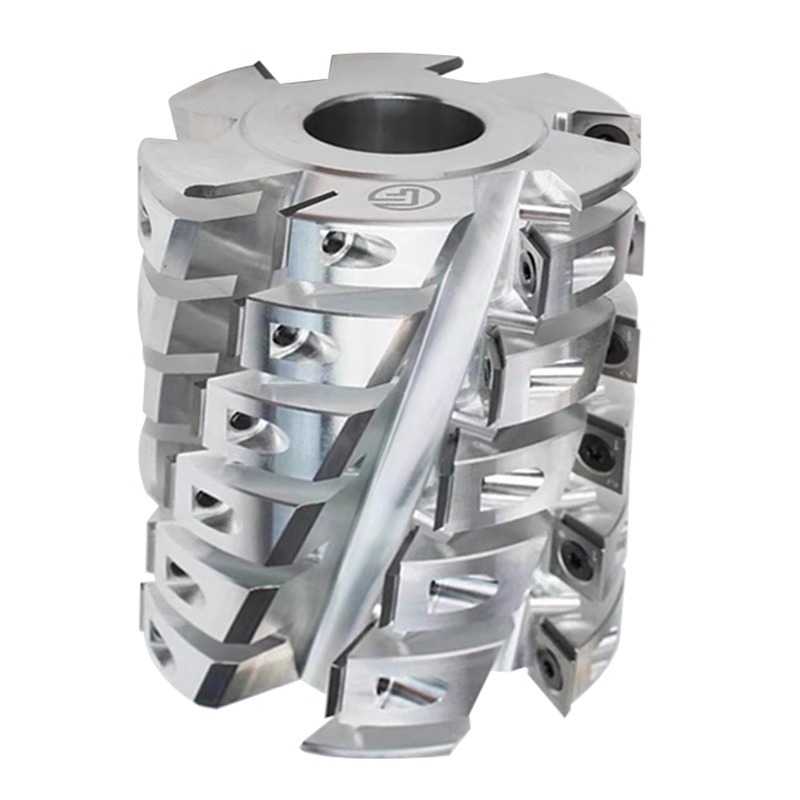 Woodworking helical knife, milling cutter, planing knife, four-sided planing knife, end mill, disposable tool shaft, corn pineapple tool alloy Item Picture