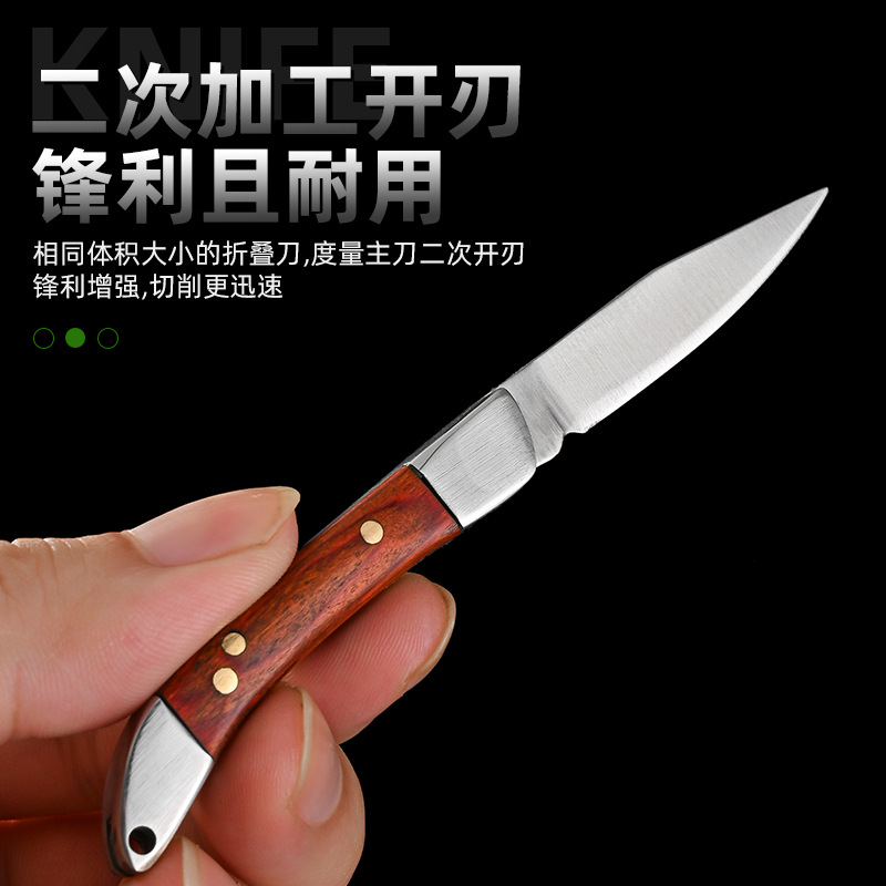 Mini folding knife, express delivery opening knife, outdoor portable knife, small knife, exquisite stainless steel fruit knife Application Scenario