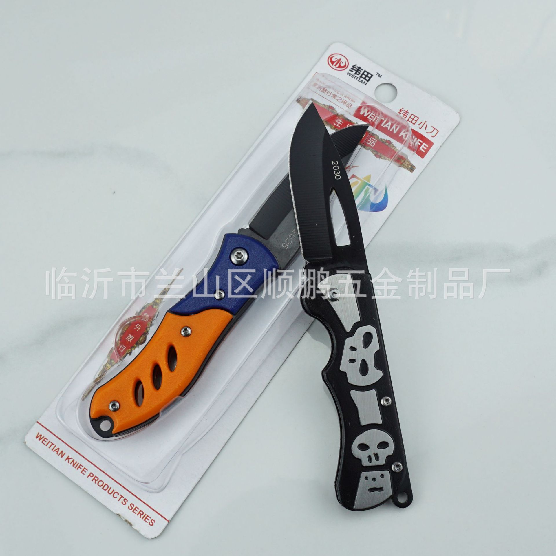 Wholesale outdoor stainless steel knives, camping folding fruit knives, camouflage portable protective knives, unboxing knives details Picture