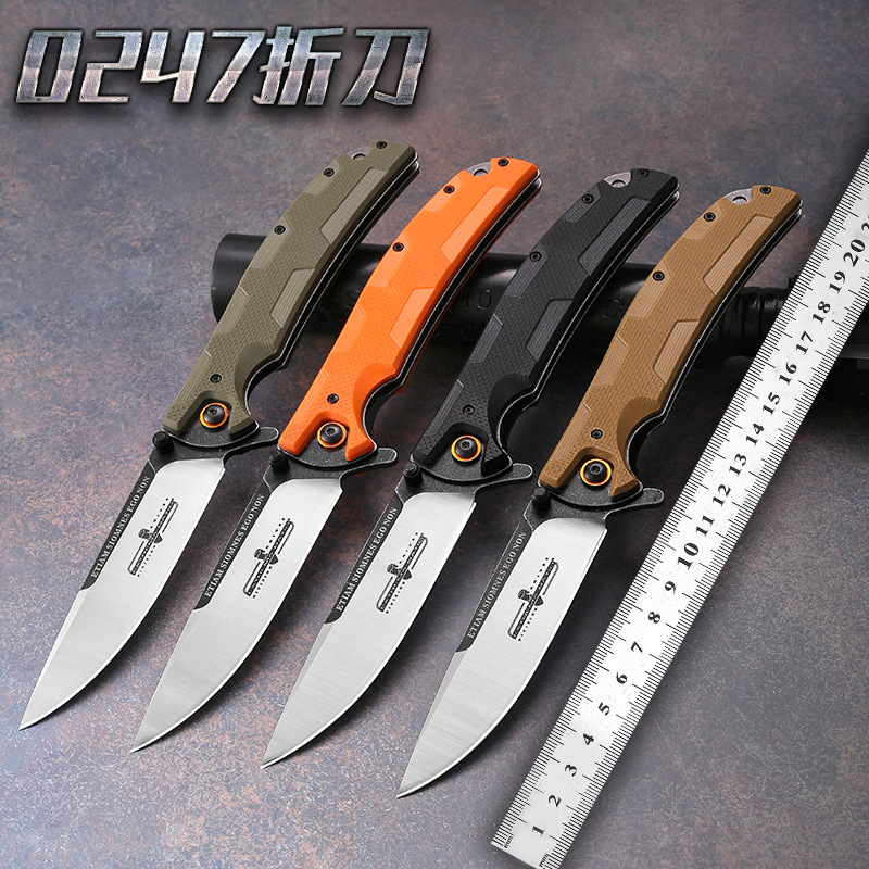 Factory wholesale outdoor folding knives, multi-functional mini fruit knives, high-hardness wilderness survival knives, camping portable knives full figure