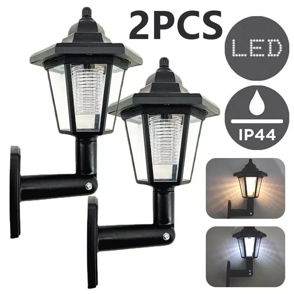 Outdoor solar garden lamp, hexagonal retro palace garden lawn landscape lighting, wall-mounted lamp Application Scenario