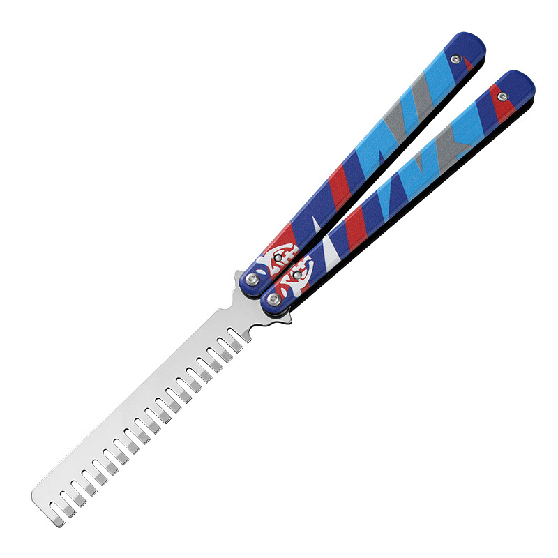 Factory direct supply training for CSGO cool folding knife butterfly practice knife swinging 3D effect all-steel comb practice Item Picture