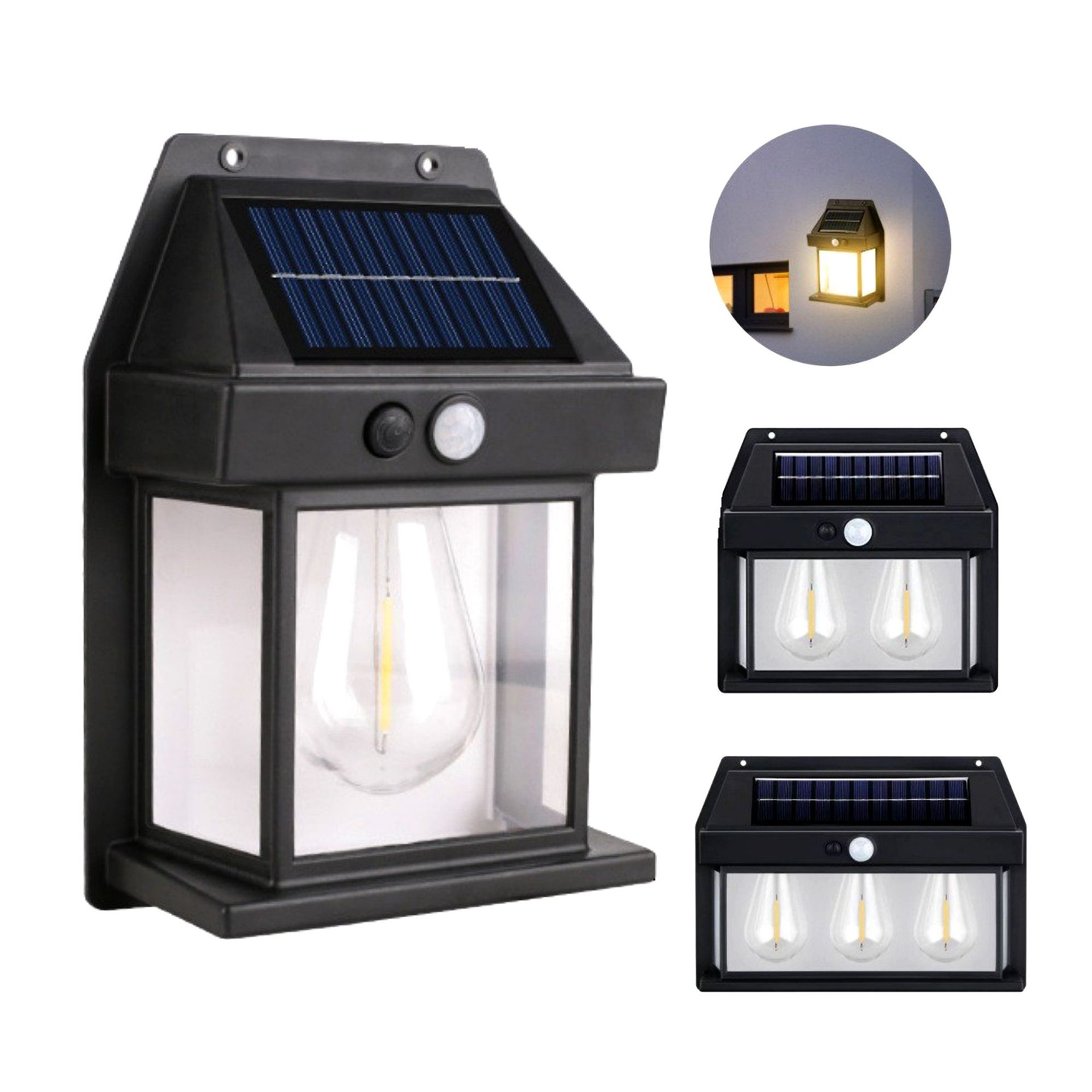 Cross-border solar lighting fixtures, outdoor courtyard lights, garden room lights, waterproof tungsten filament lights, sensor lights, street lights and night lights Application Scenario