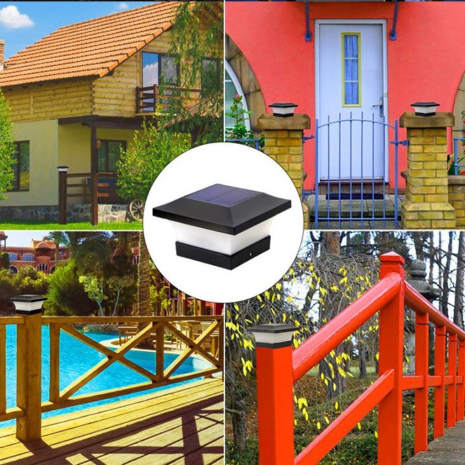 Wholesale of cross-border solar column head lights, outdoor villa door columns, fence column lights, waterproof garden and courtyard column head lights details Picture