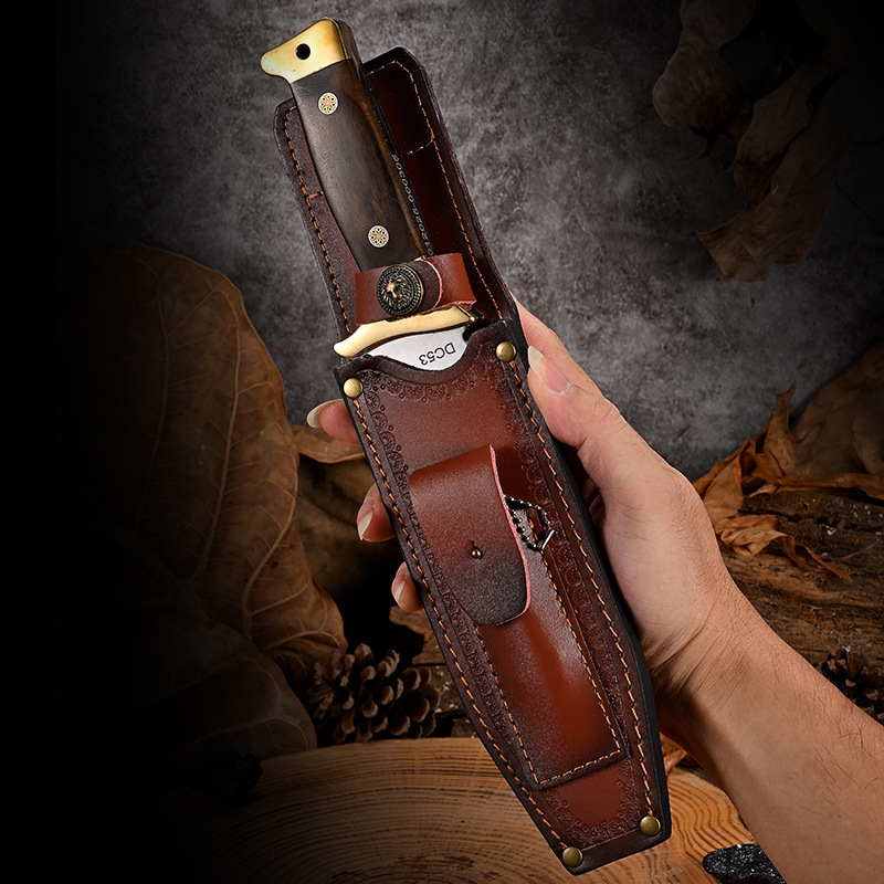 Cross-border outdoor integrated keel thickened straight knife, portable survival tool for clearing roads in the wilderness, with a small knife for cutting fishing lines Application Scenario