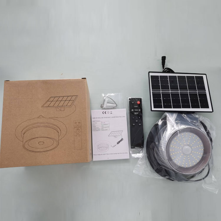 Solar 244LED circular chandelier, courtyard garden, villa street lamp, 360-degree outdoor solar lighting lamp details Picture