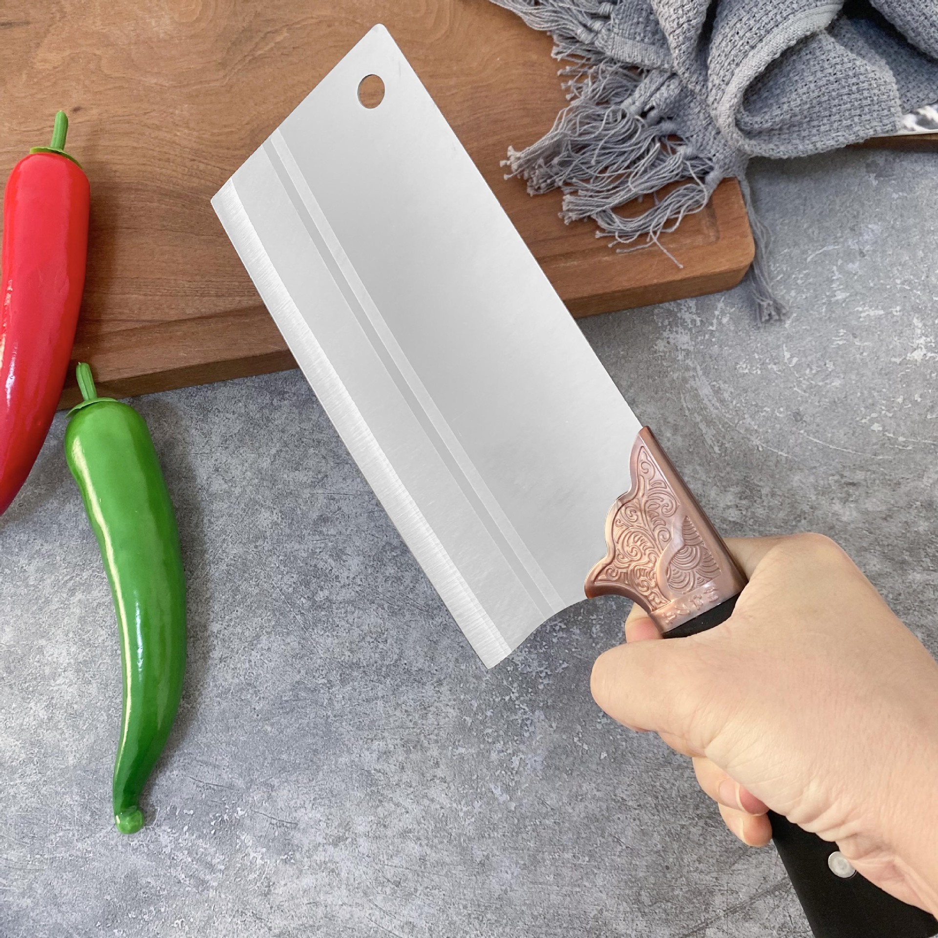 Factory wholesale stainless steel kitchen knives, chopping knives, slicing knives, multi-functional multi-purpose knives, and household kitchen knives Specification drawing