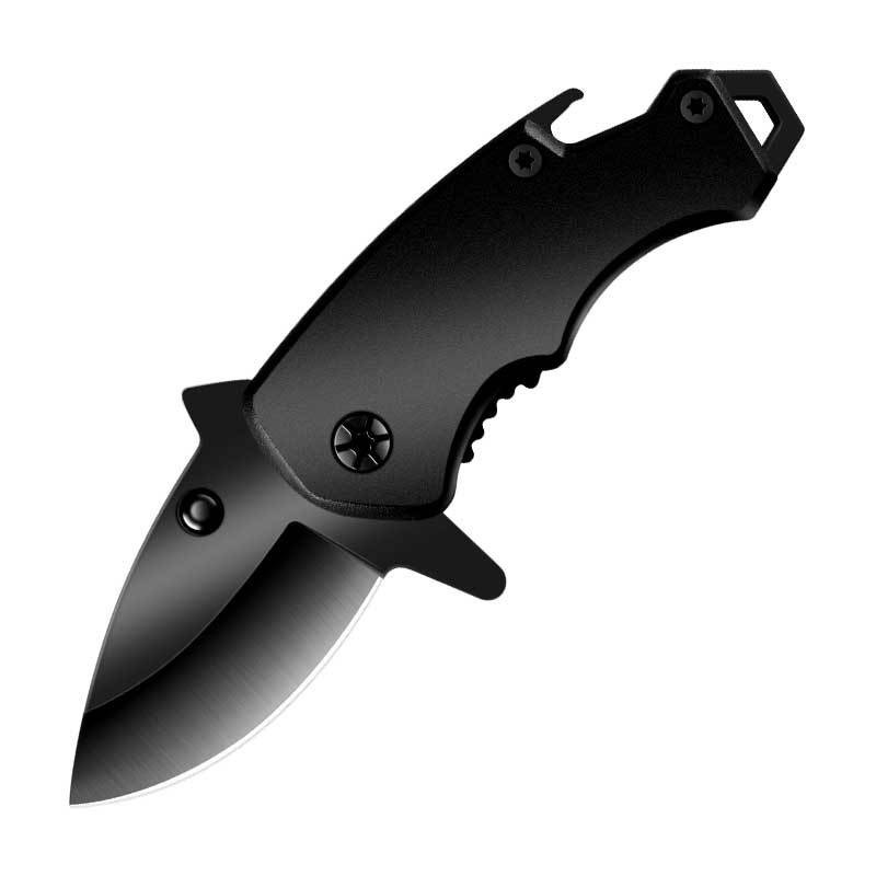 Portable stainless steel mini multi-functional outdoor folding knife, fruit knife, semi-automatic camping knife for unpacking parcels Item Picture