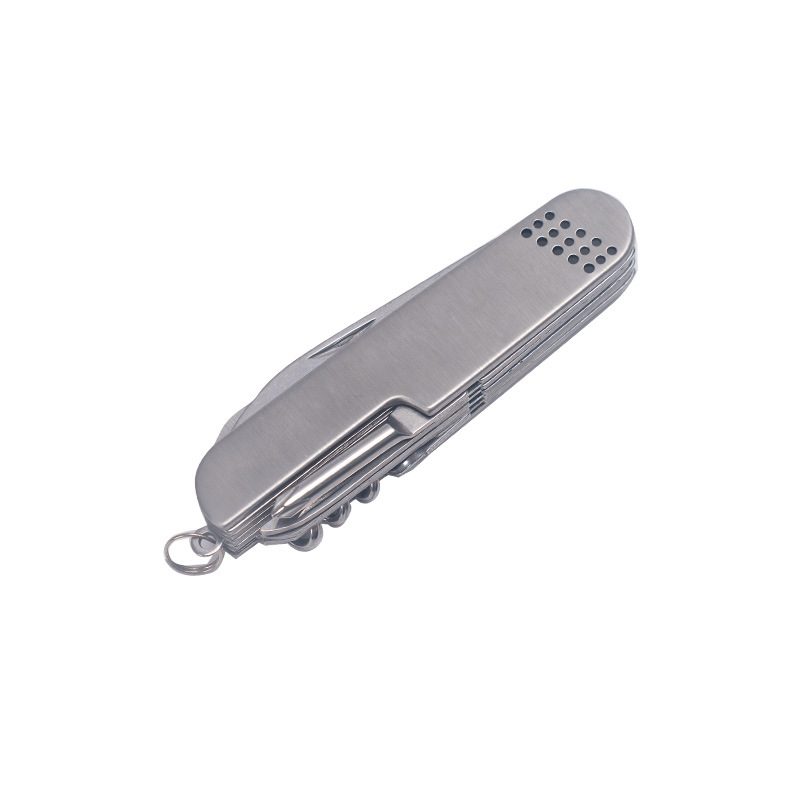 Stainless steel multi-functional Swiss knife, portable folding knife, outdoor multi-purpose combination knife and scissors, survival and self-defense knife undefined