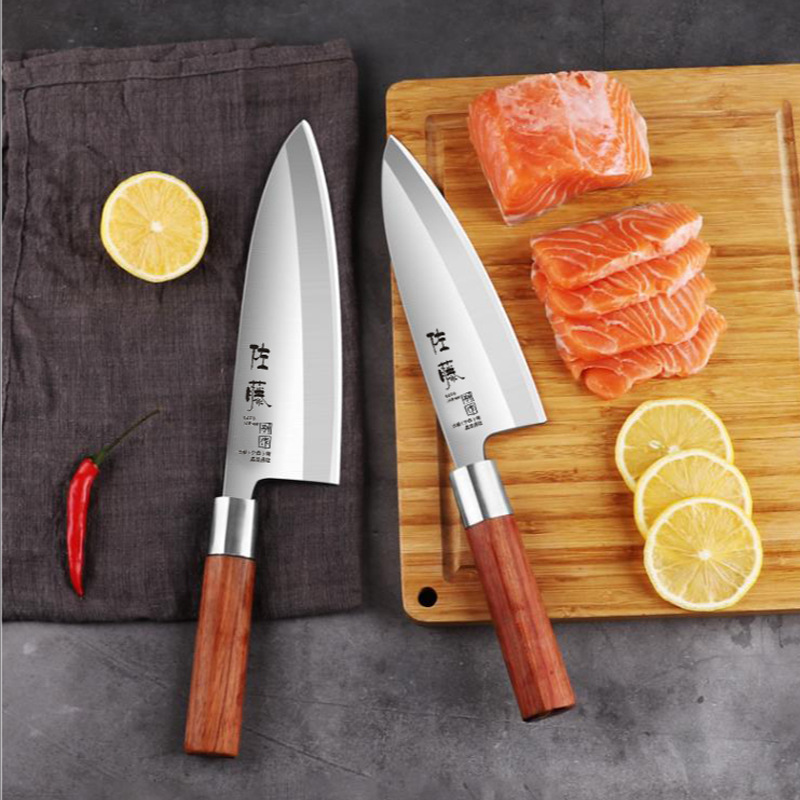 Japanese-style fish head knife, professional fish killing and cutting knife, salmon sashimi knife, fish slice, sashimi cooking knife, sushi knife details Picture