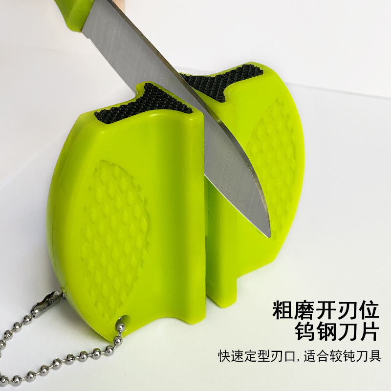 Butterfly knife sharpener, small household portable outdoor knife sharpener 2, 2-section tungsten steel ceramic mini knife sharpener details Picture