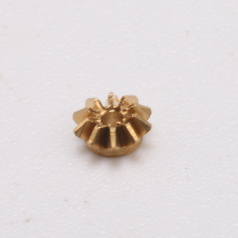 Precision copper gears, copper bevel gears, 1.5 height, 10 teeth, micro gears, turbine transmission gears details Picture