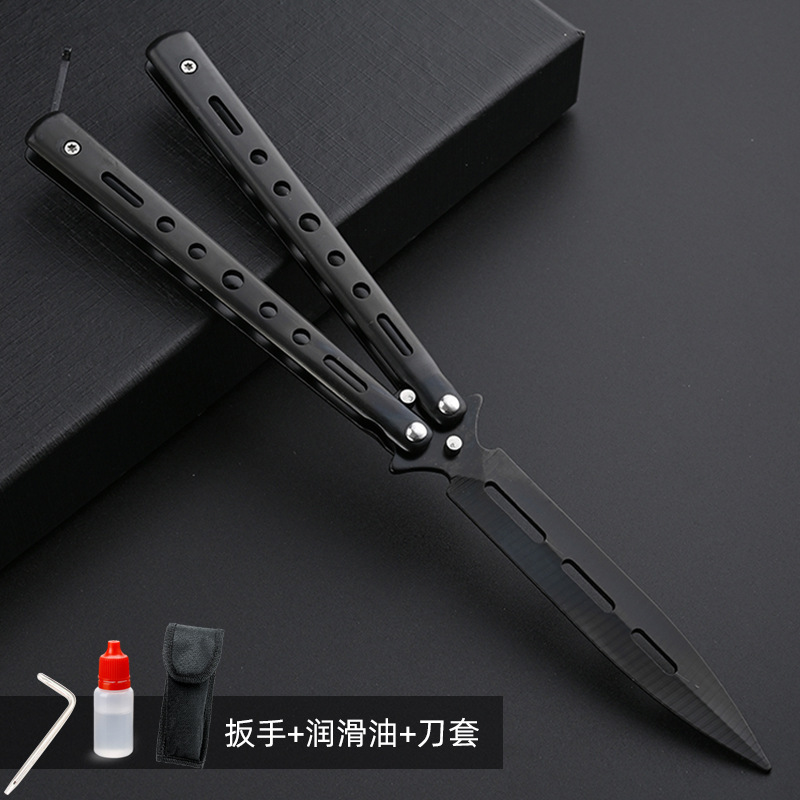 CSGO peripheral butterfly comb, uncut butterfly knife, all-steel folding knife, training hand-swinging fancy toys, playing with small knives undefined