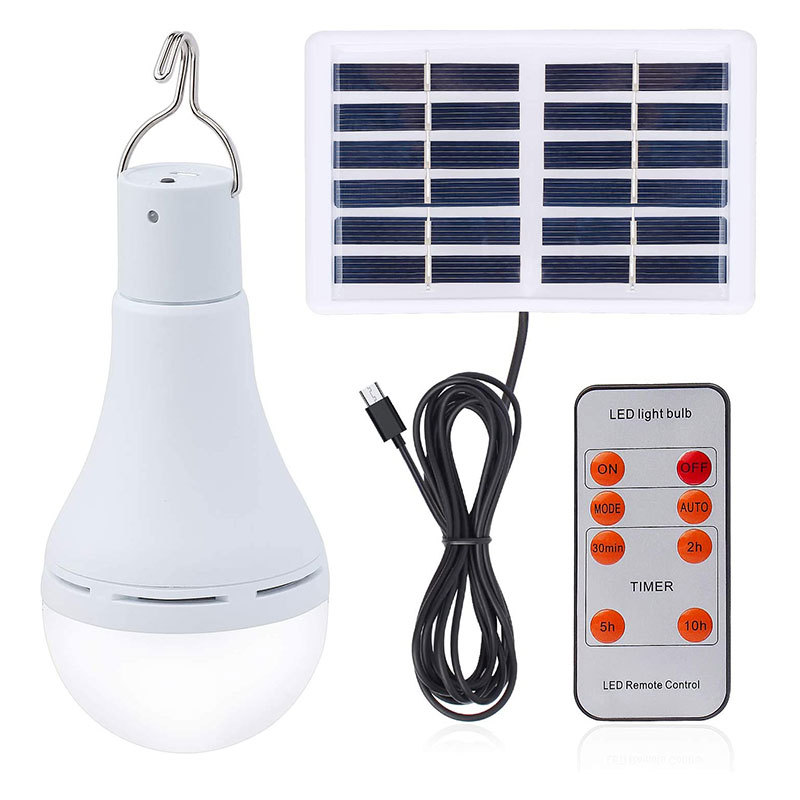 Bulb lamps, LED solar lamps, smart remote control household energy-saving lamps, mobile camping lighting lamps, power failure emergency lights full figure