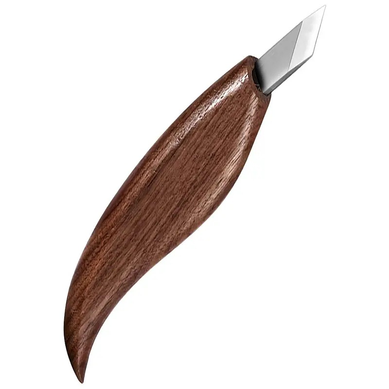 Cross-border walnut wood chrome-vanadium steel carving knife, wood shaving knife, wood scraping knife, spoon knife, woodworking carving set undefined