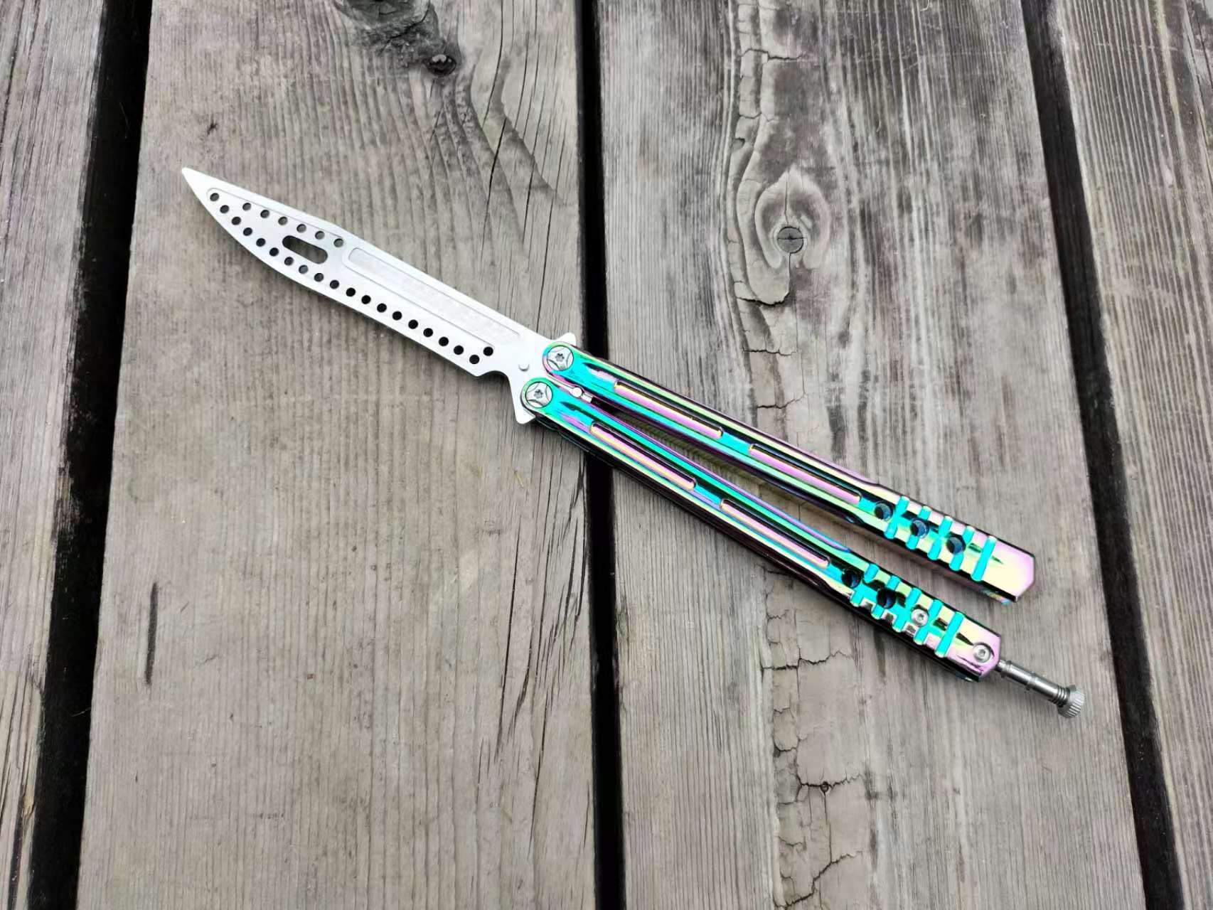 Dejia high-quality zinc alloy one-piece die-cast handle butterfly knife CSGO practice knife, unsharpened training knife undefined