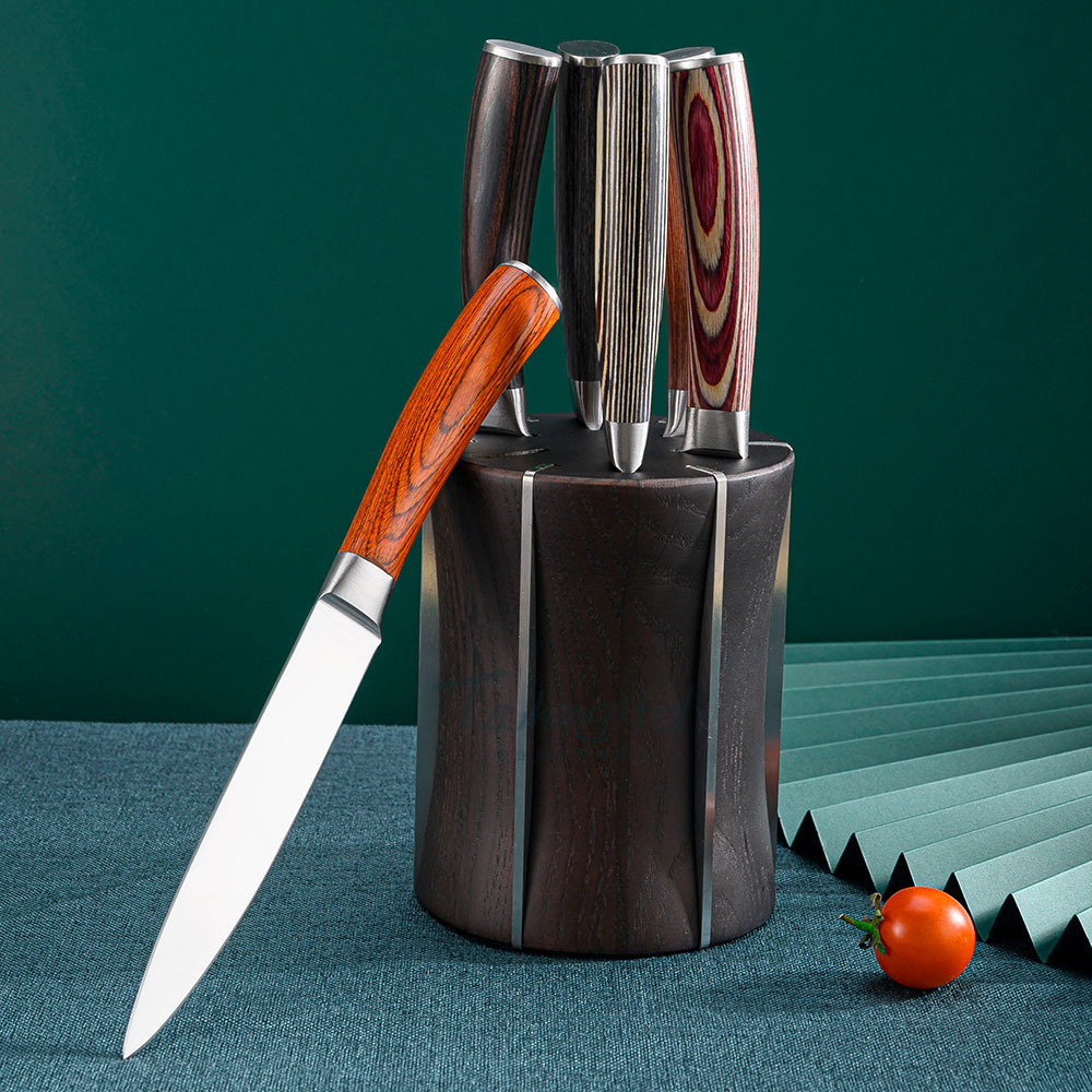 New Color Wooden handle steak knife set, 6pcs steak knife set, Sharp style Specification drawing