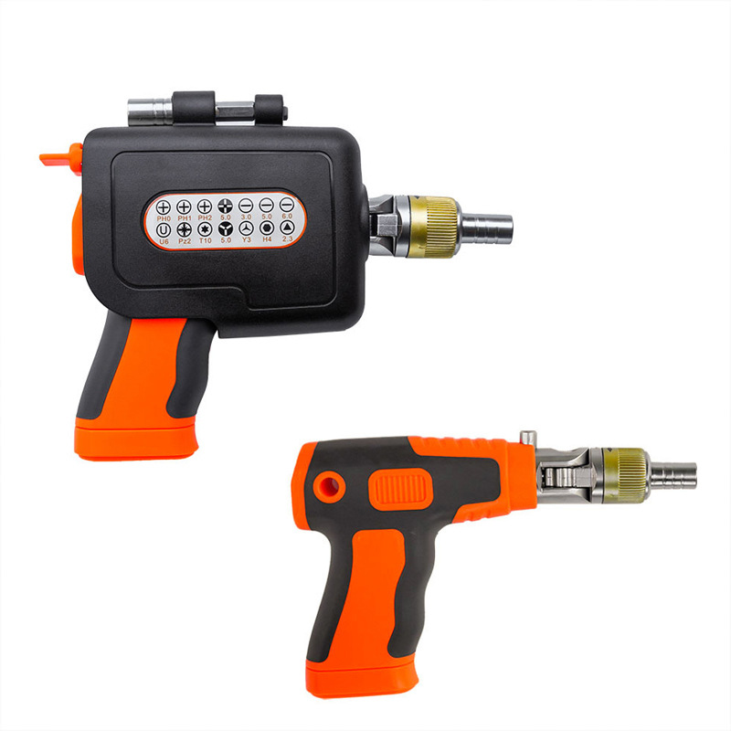 The ratchet screwdriver set is a multi-angle adjustable chromium-vanadium steel screwdriver gun type multi-functional household maintenance tool Item Picture