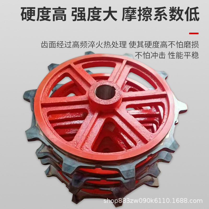 Large mechanical parts, gear rack, 45 steel sprocket, double-row transmission chain, large gear teeth, non-standard quenched sprocket shaft Specification drawing