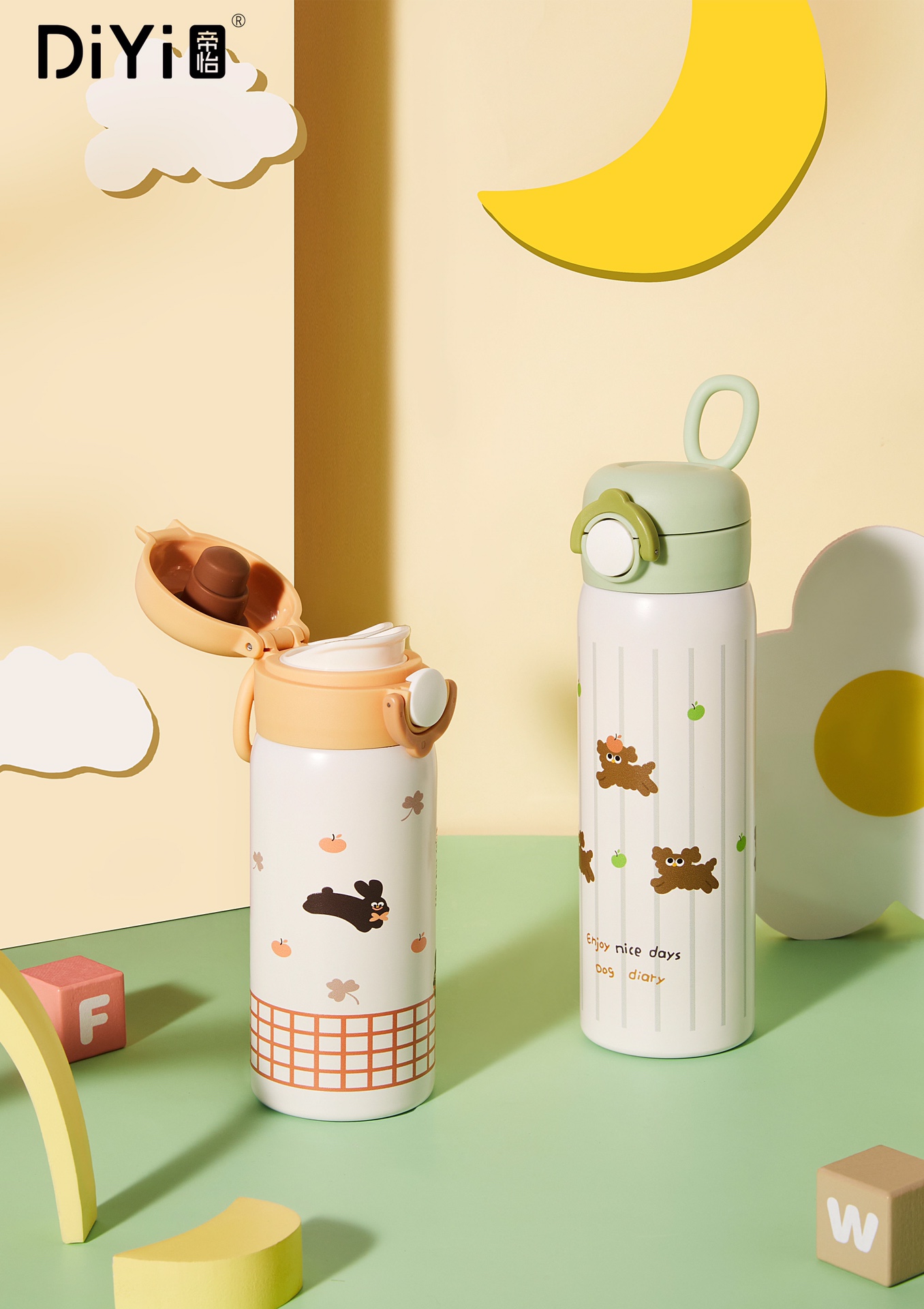 Cute pets are all the rage, sincere and adorable 🐶🐱DY-BW1117 Diyi Fun Pet Jumping Cup 500ml,304+316 safe material, just lift and drink, enjoy and drink immediately! pic 2