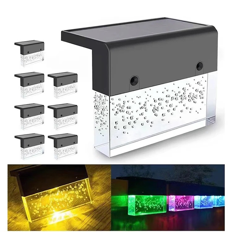 Cross-border outdoor solar staircase lights, garden courtyard solar step lights, yard steps, fence lights, railing lights details Picture