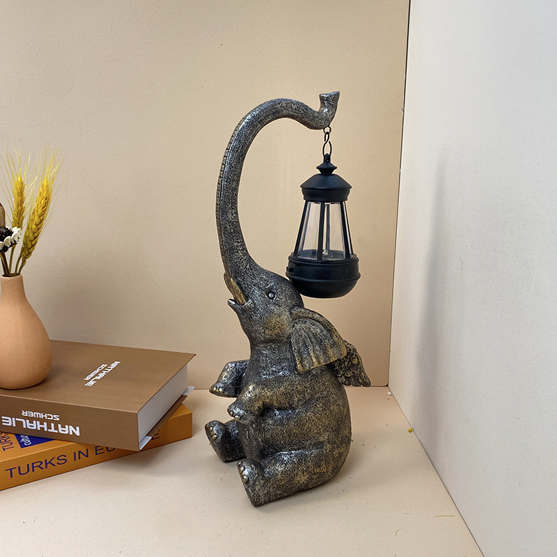 Outdoor solar lamps, elephant lanterns, animal resin handicrafts, cross-border ornaments, garden lamps, courtyard lamps, lawn lamps Application Scenario