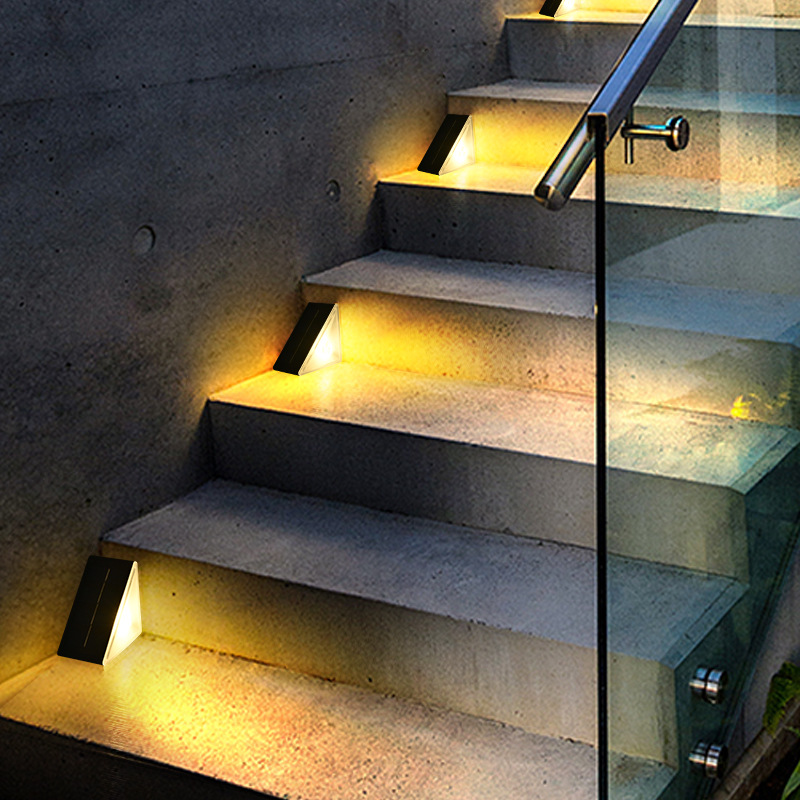 Solar staircase step lights, outdoor waterproof step lights, courtyard floor foot lights, led lights, walkway lights Specification drawing