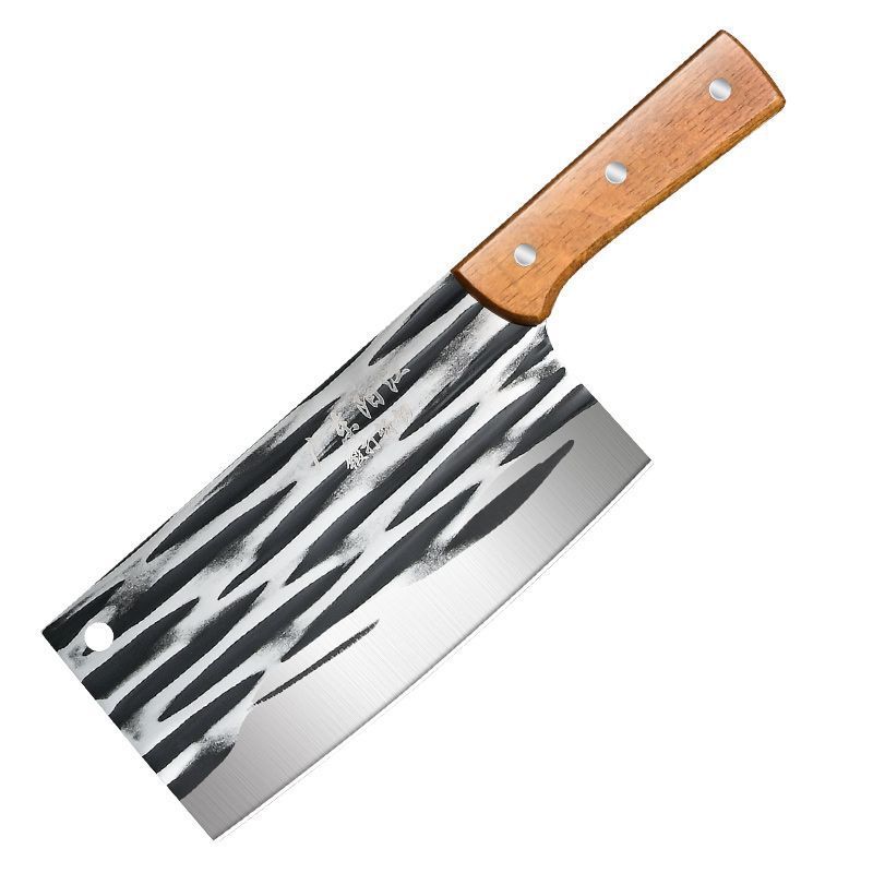 Manufacturer's in-stock Guangdong Yangjiang forged kitchen knife, 20 yuan for cutting vegetables and meat, street stall mode, traveling around the world, chopping and cutting dual-purpose knife Item Picture