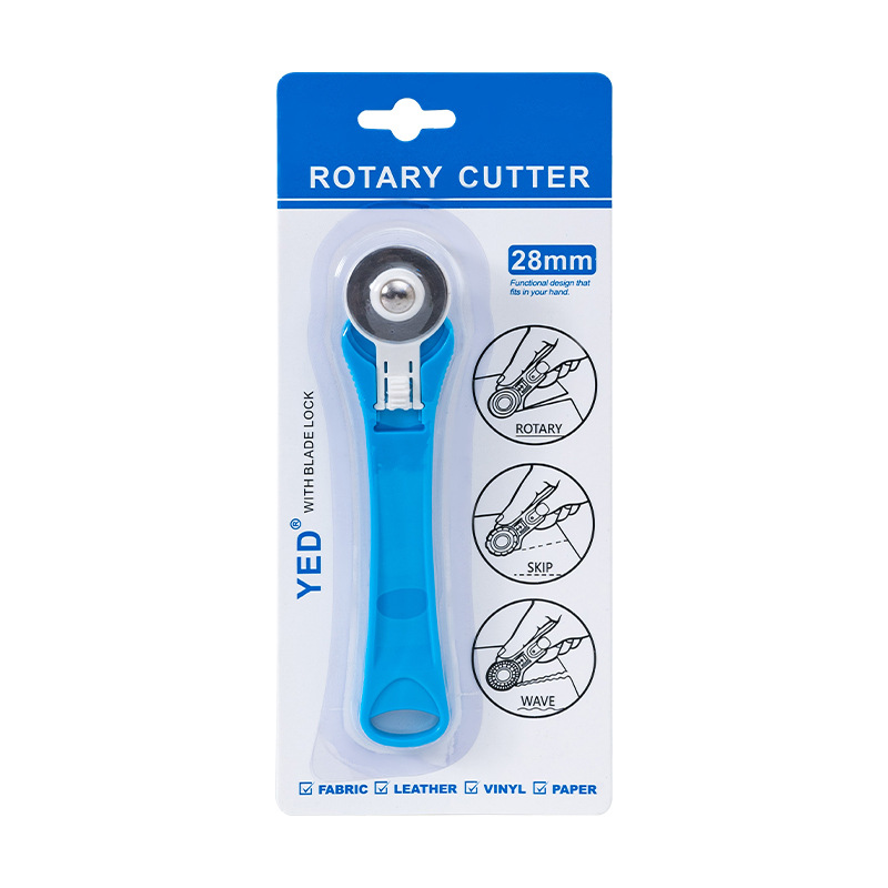 Factory direct sales of YED 28mm rotating roller fabric knife, fabric cutting roller knife, flat rubber band 28mm fabric splicing roller knife undefined