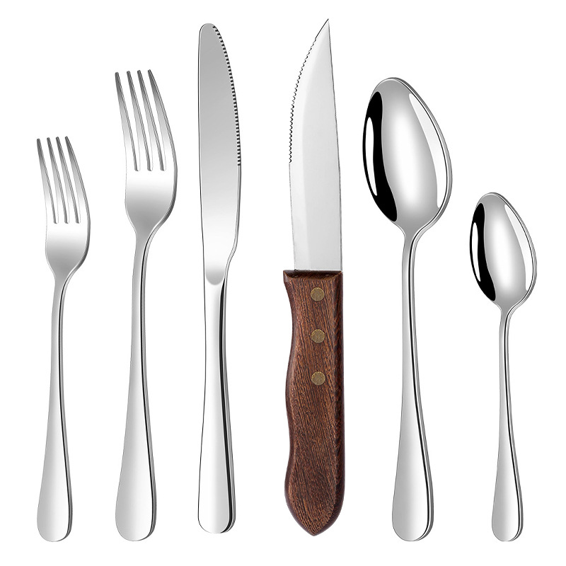 Amazon Hotel Home stainless steel kitchenware and tableware, Sabri handle steak knife, semi-serrated steak knife details Picture