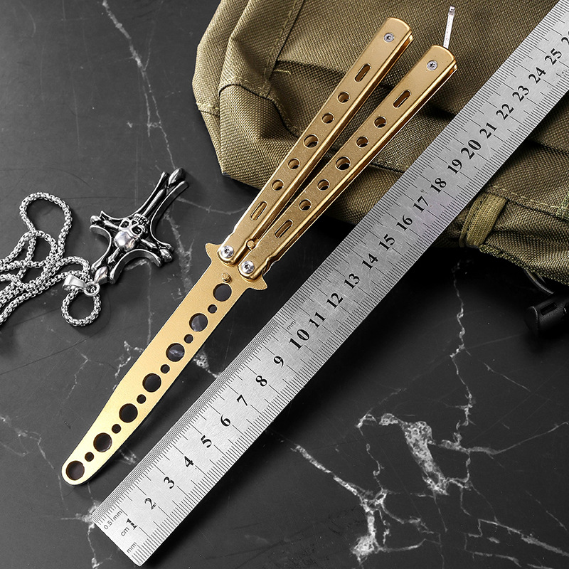 【 Original Manufacturer 】 Wholesale csgo butterfly knives, practice knives, outdoor training knives, stainless steel folding and swinging knives in stock details Picture