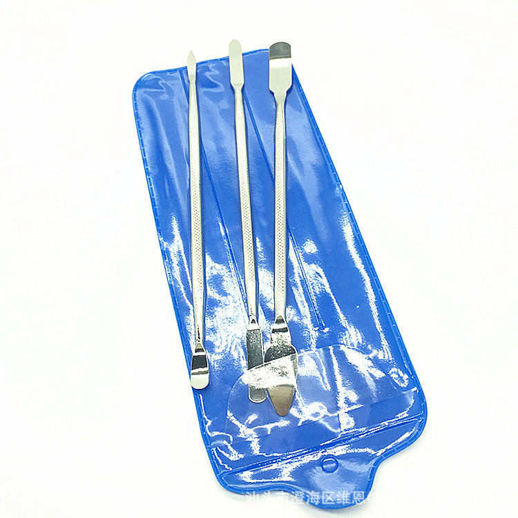 Three-piece set of metal crowbar tools for starting up and repairing both ends Specification drawing