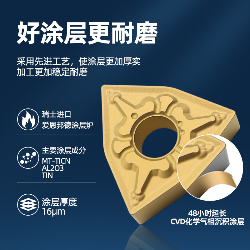 CNC cutting tool WNMG080408 stainless steel turning tool, peach-shaped external cylindrical turning tool, 080404 peach-shaped lathe tool head Specification drawing