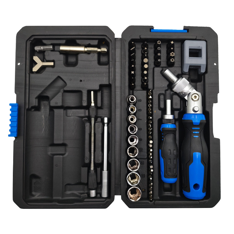 Cross-border motorcycle screwdriver 69-piece set, insulated screwdriver strong magnetic set, cross and flat-head screwdriver sleeve assembly Item Picture