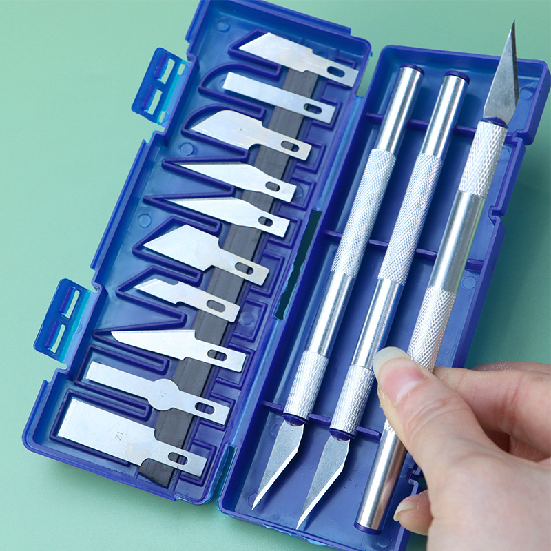 13 sets of engraving knives, aluminum alloy engraving knives, paper-cutting and engraving knives, tool sets, handcrafted utility knives, model knives Specification drawing