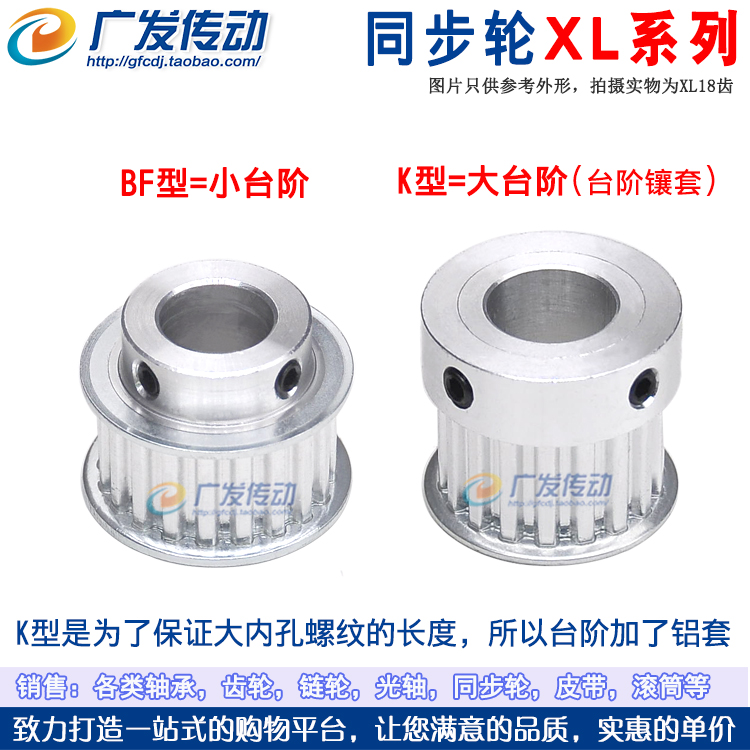 Synchronous pulley XL24 teeth /T slot width 16 BF type K type synchronous pulley boss top screw inner hole 4-20 details Picture