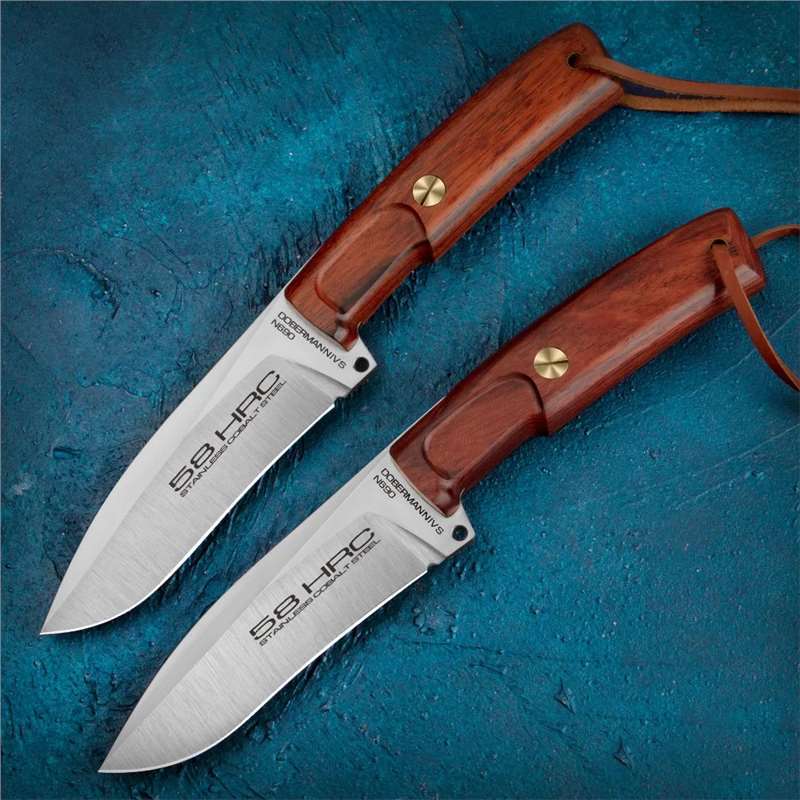 High-end Doberman outdoor knife in stock, high-hardness fruit knife, straight knife, camping, mountain climbing and firewood cutting knife, sharp knife Application Scenario