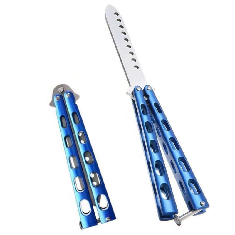 All-steel rivet maintenance-free butterfly knife, swing knife, comb knife, uncut sealed butterfly folding knife, children's toy knife Specification drawing
