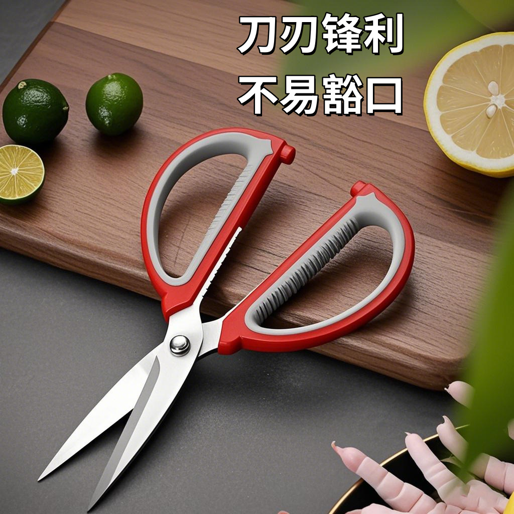 Multi-functional household scissors, kitchen scissors, office stainless steel strong scissors, large kitchen scissors, tailor scissors Specification drawing