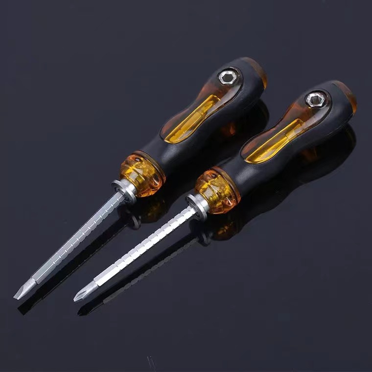 Extendable dual-purpose ratchet screwdriver, flat-head cross-shaped plum blossom screwdriver, multi-functional screwdriver, magnetic screwdriver, for household use Application Scenario