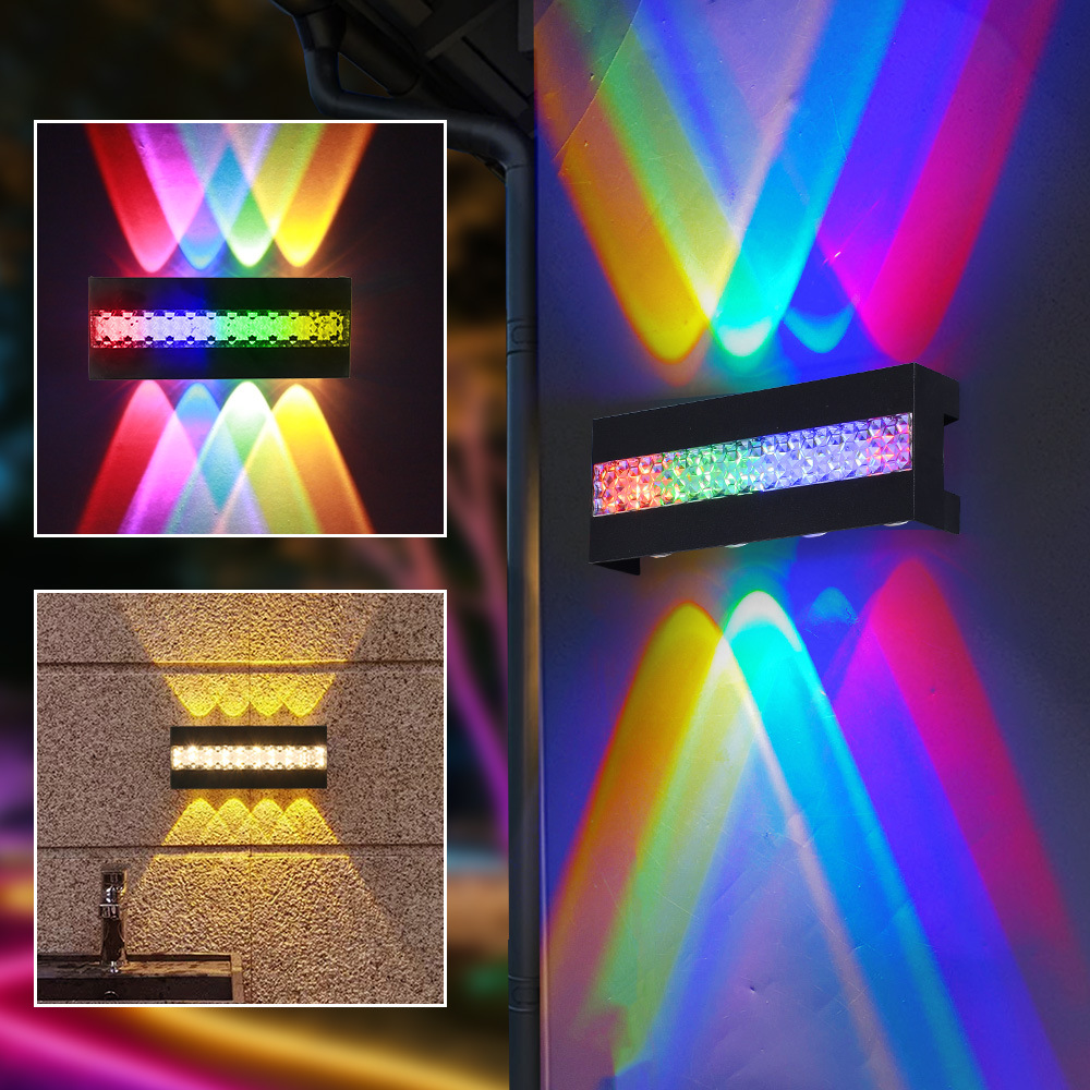 【 Upper and Lower wall-washing Lights 】LED wall-washing lights 6W and 10W outdoor wall lamps with wiring, villa spotlights and fence lights full figure