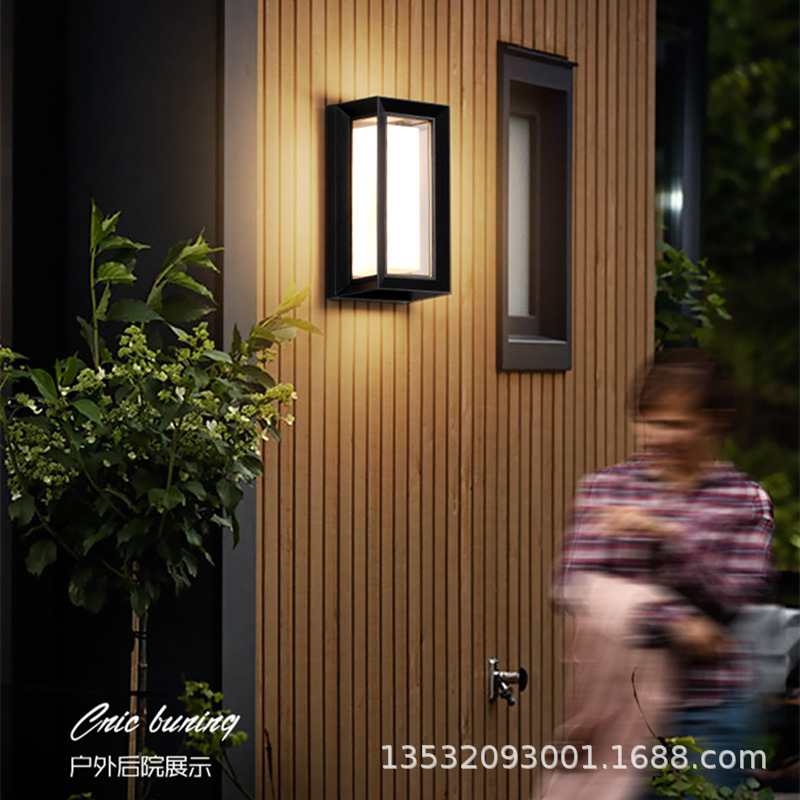Modern and simple LED wall lamps for outdoor gardens, courtyards, balconies, terraces, exterior walls, waterproof wall lamps, moisture-proof lamps Application Scenario