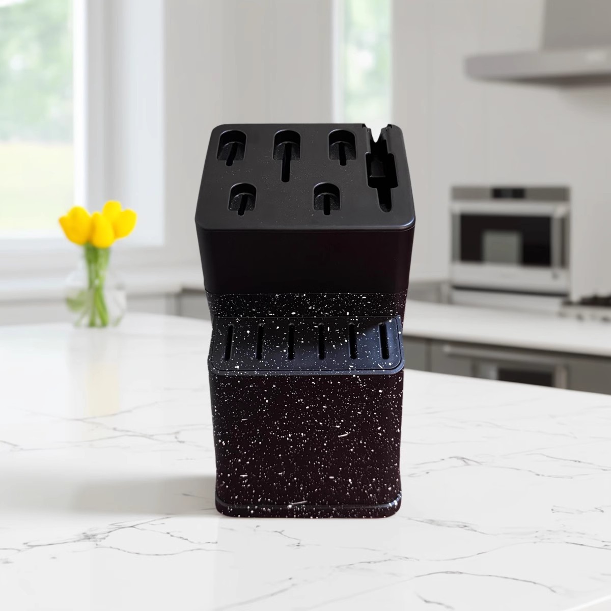The best-selling plastic knife rack for foreign trade, kitchen knives, and kitchen knives, with a creative thickened plastic knife base and rack that can drain water and prevent mold Specification drawing