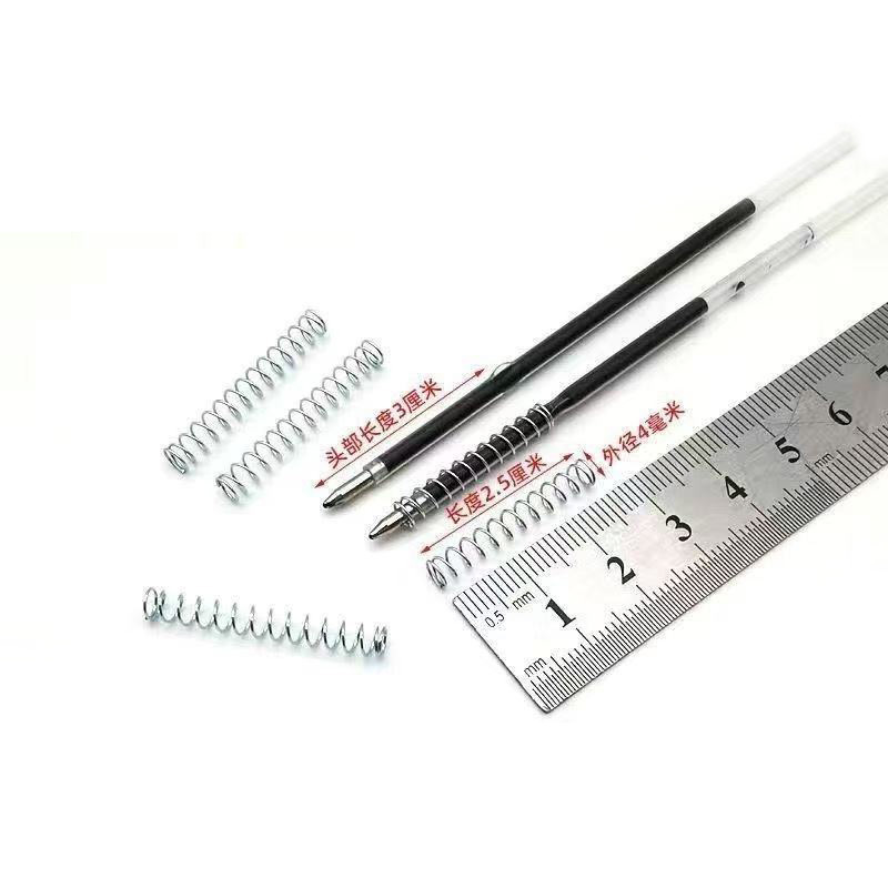 Ballpoint pen core spring pen accessories, stainless steel compression spring, small wire diameter spring, multiple specifications available for customization Specification drawing