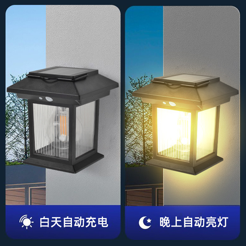 New solar lamps, outdoor garden lamps, street lamps, sensor rechargeable tungsten filament lamps, household wall lamps, garden ground socket lamps Application Scenario