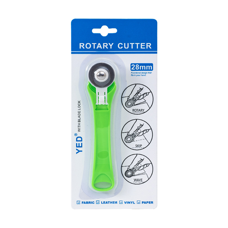 Factory direct sales of YED 28mm rotating roller fabric knife, fabric cutting roller knife, flat rubber band 28mm fabric splicing roller knife undefined
