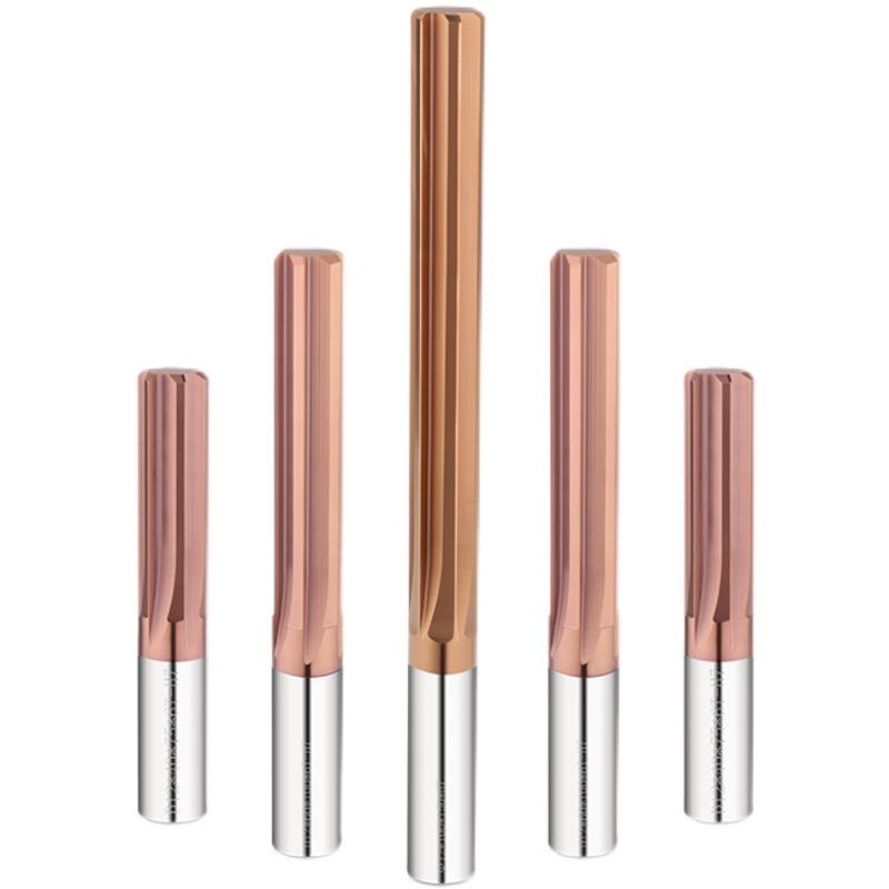 60-degree imported hard alloy reamer H7 high-precision coated tungsten steel straight slot reamer lengthening machine drill bit straight shank Item Picture
